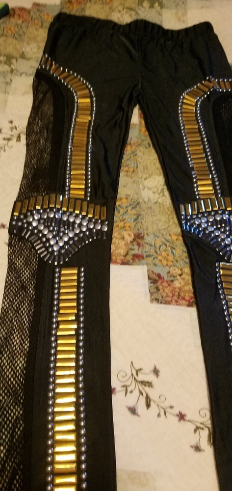 Goth/Punk Embellished amd Mesh Leggings XS/SM